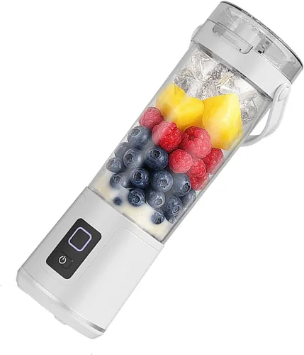 Vista 3 de PANGBOER Mezcladora portátil de 50 W para batidos recargable 20.3 fl oz Juicer Cup para cocina de oficina Blanco