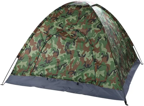 Vista 2 de HOBBN - Tienda de campaña de camuflaje para 3 – 4 personas, tela impermeable para mochileros, tiendas de campaña familiares, para senderismo