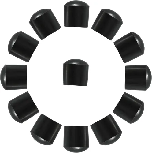 Vista 7 de Paquete de 30 tapas redondas de vinilo negro – 1/2 pulgada de diámetro PVC flexible protector de goma suave tapa de plástico para muebles poste