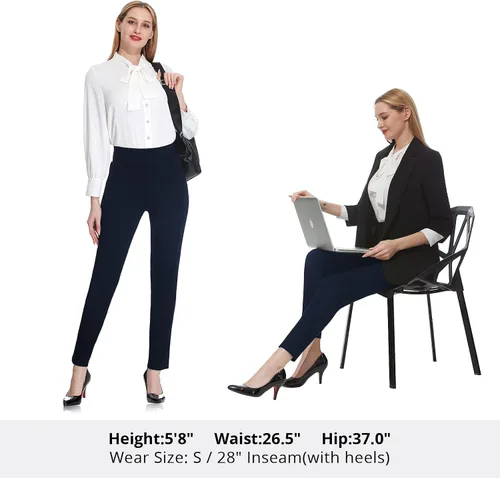 Vista 5 de Tapata Pantalones de vestir ajustados de 262830 pulgadas para mujer, pantalones de cintura alta para oficina, trabajo, negocios, casual, pantalones