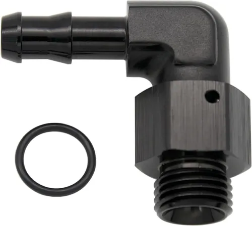 Vista 19 de Aluminio -4 AN ORB macho a 1/4 "(6.35mm) Barb Push On Manguera Adaptador Negro
