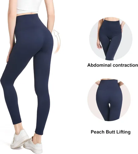 Vista 3 de KKP Pantalones de yoga de cintura alta para mujer, control abdominal, ejercicio, correr, yoga