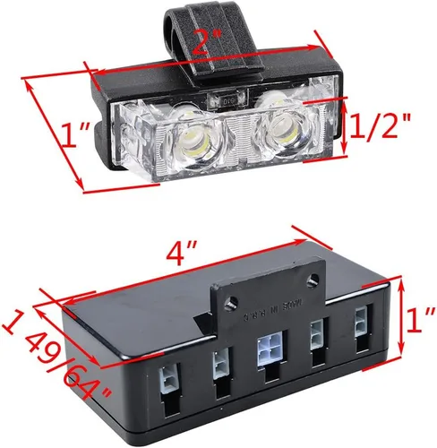 Vista 3 de 4 barras de luz estroboscópica ámbar + 4 luces estroboscópicas ámbar de advertencia de emergencia, 10 modos intermitentes para automóvil, SUV