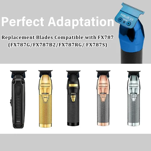 Vista 4 de FX707BL 2.0 Cuchillas de repuesto, cuchillas en T estándar y de dientes finos compatibles con recortadoras FX787, FX799 y LoPROFX FX726, FX729