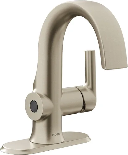 Vista 4 de Moen Doux S6910EWBN - Grifo para lavabo de baño de níquel cepillado Motionsense Wave sin contacto de una sola manija, S6910EWBN cepillado níquel