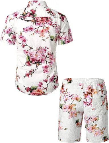 Vista 2 de Jogal - Camisa hawaiana de manga corta con botones para hombre