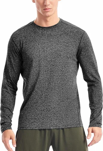 Vista 12 de Zengjo Camisetas atléticas que absorben la humedad para hombre, de manga larga, para entrenamiento, correr, gimnasio, rendimiento, protección UV