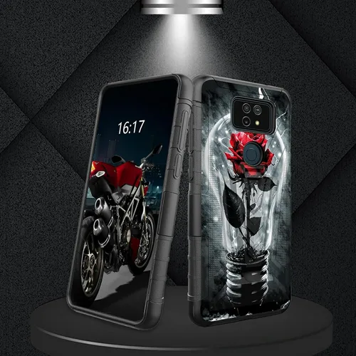 Vista 177 de Funda para AT&T Maestro Max 2021/Cricket Ovation 2 con protector de pantalla de vidrio templado, funda resistente con función atril integrada