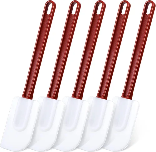 Vista 10 de Meekoo 5 espátulas de goma de 10 pulgadas, espátula de silicona resistente Negro