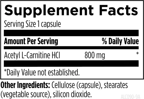 Vista 3 de Designs for Health Cápsulas de acetil L-carnitina de 800 mg – Apoyo cerebral energizante – sin OMG, suplemento vegetariano de acetil L-carnitina HCl