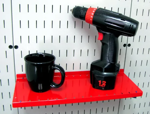 Vista 10 de Juego de accesorios ranurados Wall Control para estación de trabajo, Rojo, KT-400-WRK R