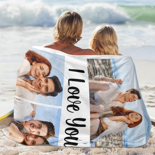 Vista 5 de Mantas personalizadas con foto, manta de fotos personalizada, mantas personalizadas con imagen, regalos personalizados para mujeres, hombres