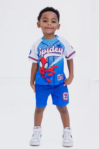 Vista 2 de Marvel Conjunto de camiseta y pantalones cortos, tallas de niño a niño grande (2T - 16)