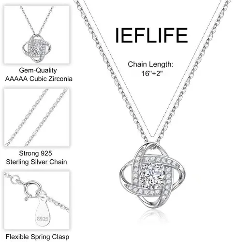 Vista 2 de Collar de regalo para mujeres y niñas, collar de plata de ley 925, joyería para mamá, hija, tía, abuela, esposa, hermana, novia, día de la madre