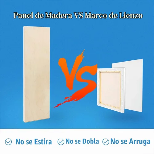 Vista 4 de Falling in Art Paquete de 4 paneles de madera de abedul sin terminar de 4 x
