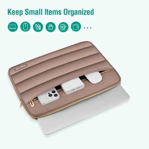 Vista 2 de MOSISO Funda para laptop de 13.3 pulgadas, 13-13.3 pulgadas funda de Marrón