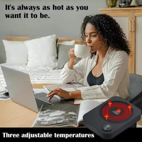 Vista 6 de Calentador de taza de café, calentador de café para escritorio con apagado automático y 3 ajustes de temperatura, calentador inteligente de taza