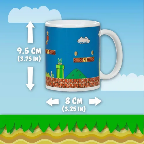Vista 3 de Taza de super Mario Bros Paladone, taza que cambia con calor, edición de coleccionistas