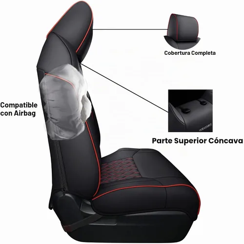 Vista 3 de Huidasource Fundas para Asiento de Tundra, Fundas de Asiento de Cuero Delantero y Trasero, Protector Impermeable para Asiento de Coche Adecuado