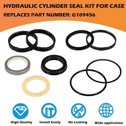 Vista 3 de Kit de sello de cilindro hidráulico G109456 G105550 1543253C1 Varilla: 1.5"; Orificio: 2.5 "para Caso Retroexcavadora Cargador 350 580B 580C 580F