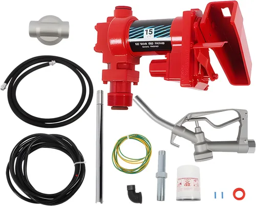 Vista 8 de Bomba de transferencia de combustible a prueba de explosiones de 12 voltios y 15 GPM (paquete A) Fuel Transfer Pump Compatible with Gasoline