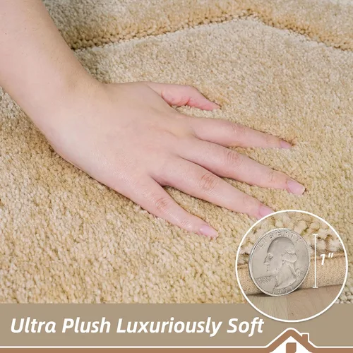 Vista 5 de BEQHAUSE Alfombra de Baño-Antideslizante-Tapete de Baño-Suave y Absorbente-Tapete de Ducha-Tapetes de Baño de Poliéster para Baño Lavables a Máquina