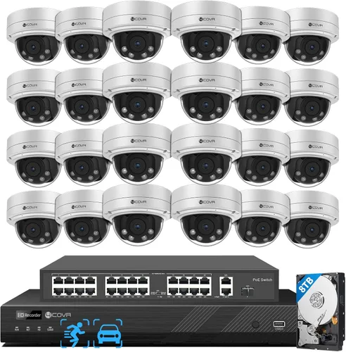Vista 9 de 4COVR - Sistema de cámara de seguridad de 16 canales para negocios, detección de vehículos humanos, 16 x 5MP 0.110-0.472 in AutoFocus IK10 a prueba