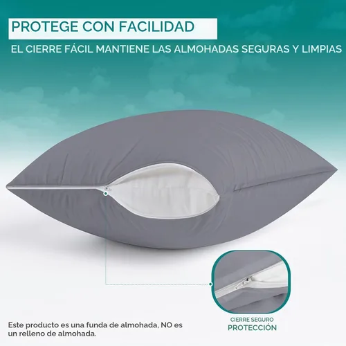 Vista 4 de Utopia Bedding - Fundas impermeables para almohadas decorativas con cremallera (sin inserto para almohada) 20 x 20 pulgadas (paquete de 2, gris)