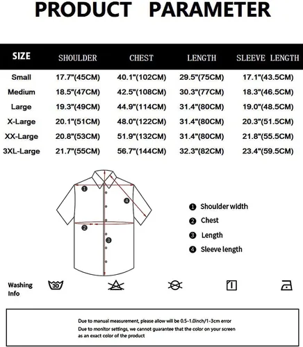 Vista 7 de ZEROYAA Camisa de vestir casual de manga corta con botones y bolsillo para hombre