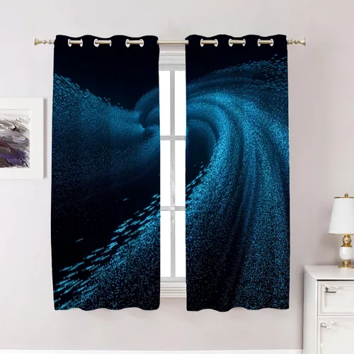 Vista 59 de Cortinas opacas de poliéster multicapa para ventanas de padre e hijo, 2 unidades, 26 x 24 pulgadas