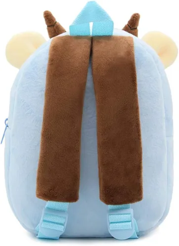Vista 9 de Ladyzone Mochila para niños pequeños con diseño de animales del zoológico, bonita bolsa de felpa de dibujos animados de 10 pulgadas para niños
