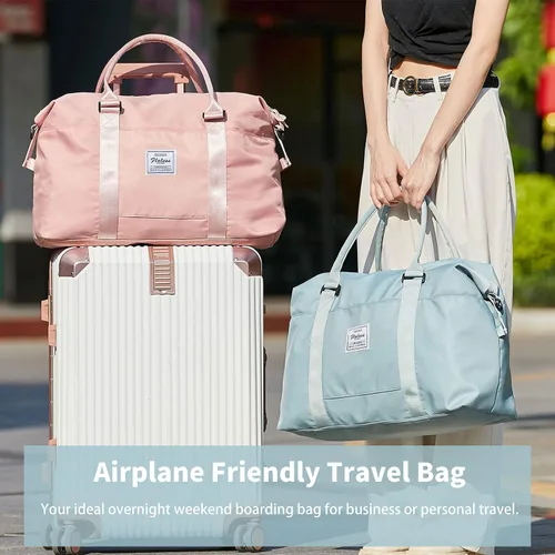 Vista 2 de Bolsos de viaje para mujer, para llevar en el fin de semana, bolsa de gimnasio deportiva, bolsa de entrenamiento, para pasar la noche y colgar al