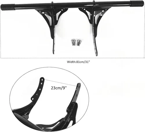 Vista 4 de Estriberas de Carretera Protector de Motor Barra Antivuelco Soporte de Protección Compatible con Harley Softail Street Bob FXBB, Low Rider FXLR