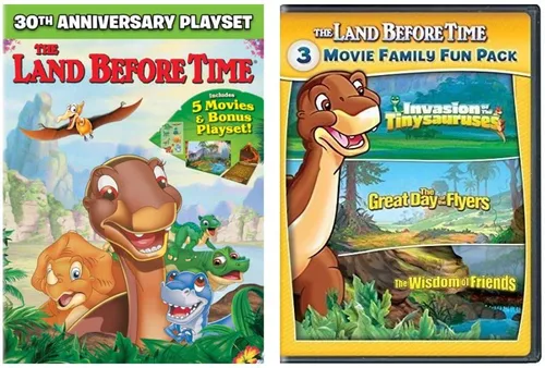 Vista 2 de The Land Before Time 5-Movie DVD Collection with Bonus Playset and Sticker Sheet