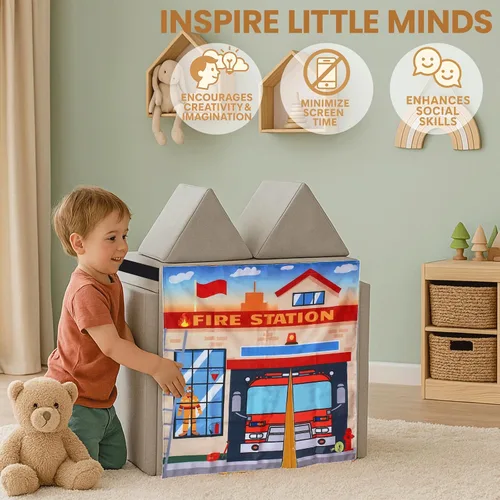Vista 4 de Panel de Juego para Niños Sofá de Juego Panel de Juego para Niños para Sofá de Espuma para Niños Pequeños (Sofá de Juego No Incluido)