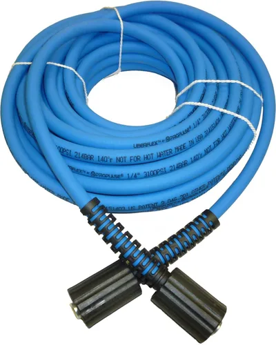 Vista 6 de UBERFLEX - Manguera de lavado a presión resistente a los golpes, 1/4 de pulgada x 25 pies, de 3100 psi, con dos (2) conectores de 22 mm