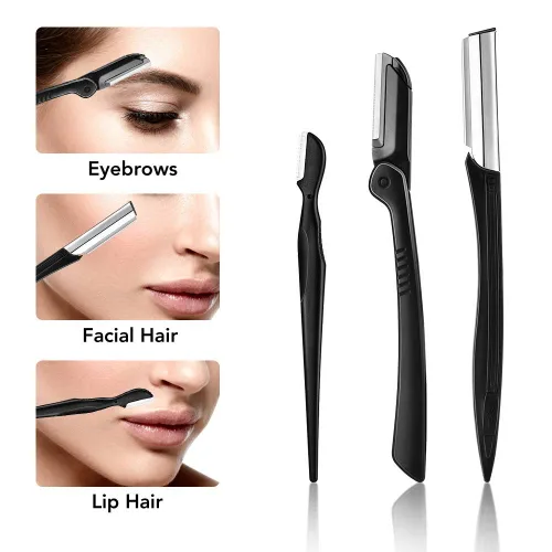 Vista 3 de Kit de cejas, herramientas exfoliantes multiusos para dermaplaning ZTRHYOO - Kit de herramientas de afeitar de cejas para mujeres y niñas, hombres