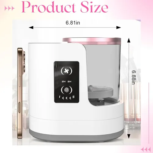 Vista 5 de Máquina limpiadora de brochas de maquillaje eléctrica con secado automático, limpiador de brochas portátil para pieles sensibles, pinceles