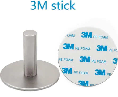 Vista 4 de Toallero de acero inoxidable SUS304 para baño, resistente 3M, barra de toalla de mano autoadhesiva resistente para montaje en pared, toallero