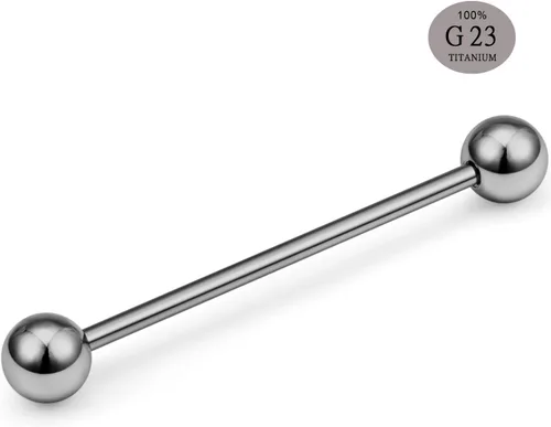 Vista 3 de SCERRING Piercing para cartílago de titanio G23 de calibre 14, 1.102in, 1.260in, 1.339in, 1.496in, vendido por pieza.