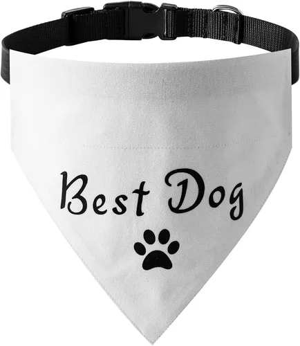 Vista 14 de El mejor collar de bandana de boda para perro, bandana de compromiso ajustable para mascotas con hebilla de liberación rápida y anillo en D