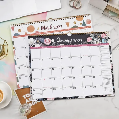 Vista 2 de Calendario 2026-2027 – Calendario de pared 2026-2027, calendario de pared de 18 meses, julio 2026 a diciembre 2027, 15 x 11.5 pulgadas