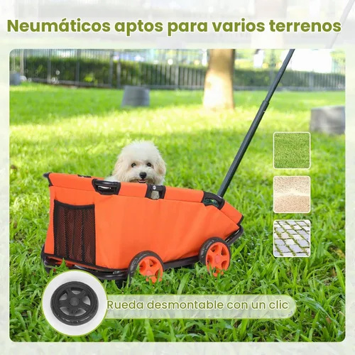 Vista 5 de Mini cochecitos para perros para mini mascotas, carritos de compras multifuncionales plegables con mango extensible, cojín integrado y cuerda