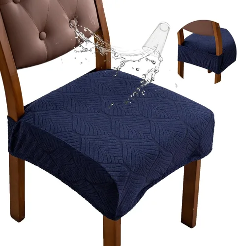 Vista 25 de Fundas de asiento para silla de comedor, extraíbles y lavables, juego de 2, fundas de cojín de asiento de silla de jacquard, protectores