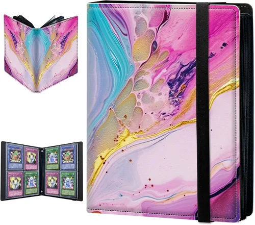 Vista 17 de Carpeta para tarjetas intercambiables, 4 bolsillos para tarjetas intercambiables, 160 bolsillos de doble cara, funda para tarjetas de tamaño Mujeres