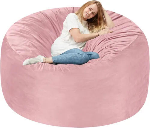 Vista 82 de Homguava - Sillón puff de 3 pies Sillón estilo puff grande de 3 pulgadas con relleno de espuma viscoelástica, sofá suave con funda de terciopelo