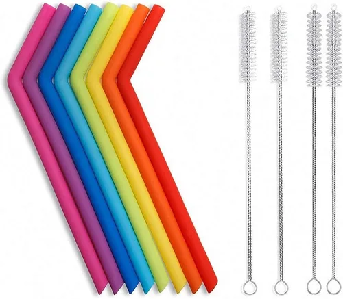 Vista 15 de 7 popotes de metal para beber con 2 cepillos de limpieza de 8.5 pulgadas, cuchara de barra reutilizable para café helado, bebida congelada, batidos