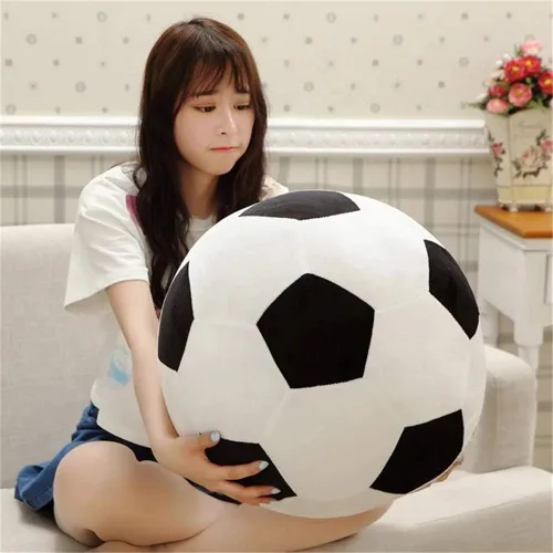 Vista 8 de AOQI Peluche esponjoso de pelota de fútbol, almohada de felpa suave y duradera, regalo de fútbol para niños, chicos y bebés
