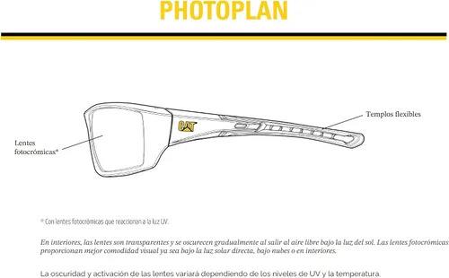 Vista 6 de CAT PHOTOPLAN - Gafas de seguridad fotocromáticas para hombres y mujeres, ANSI Z87.1, protección UV400, antiniebla, resistentes a los arañazos