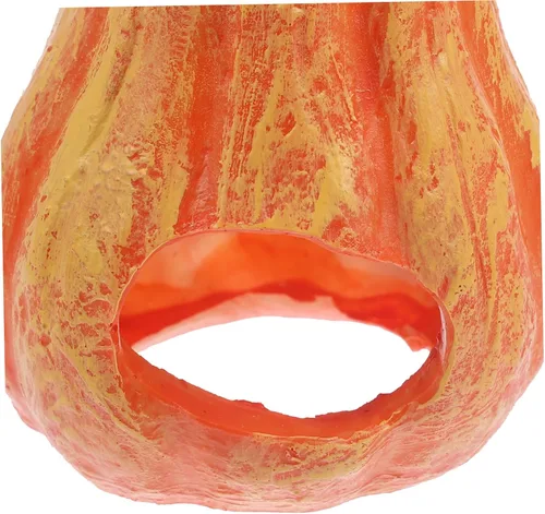 Vista 6 de Decoración de acuario de calabaza de resina, decoración de acuario de Halloween, forma de calabaza, cueva, pecera, seguro, agujero oculto, cosecha